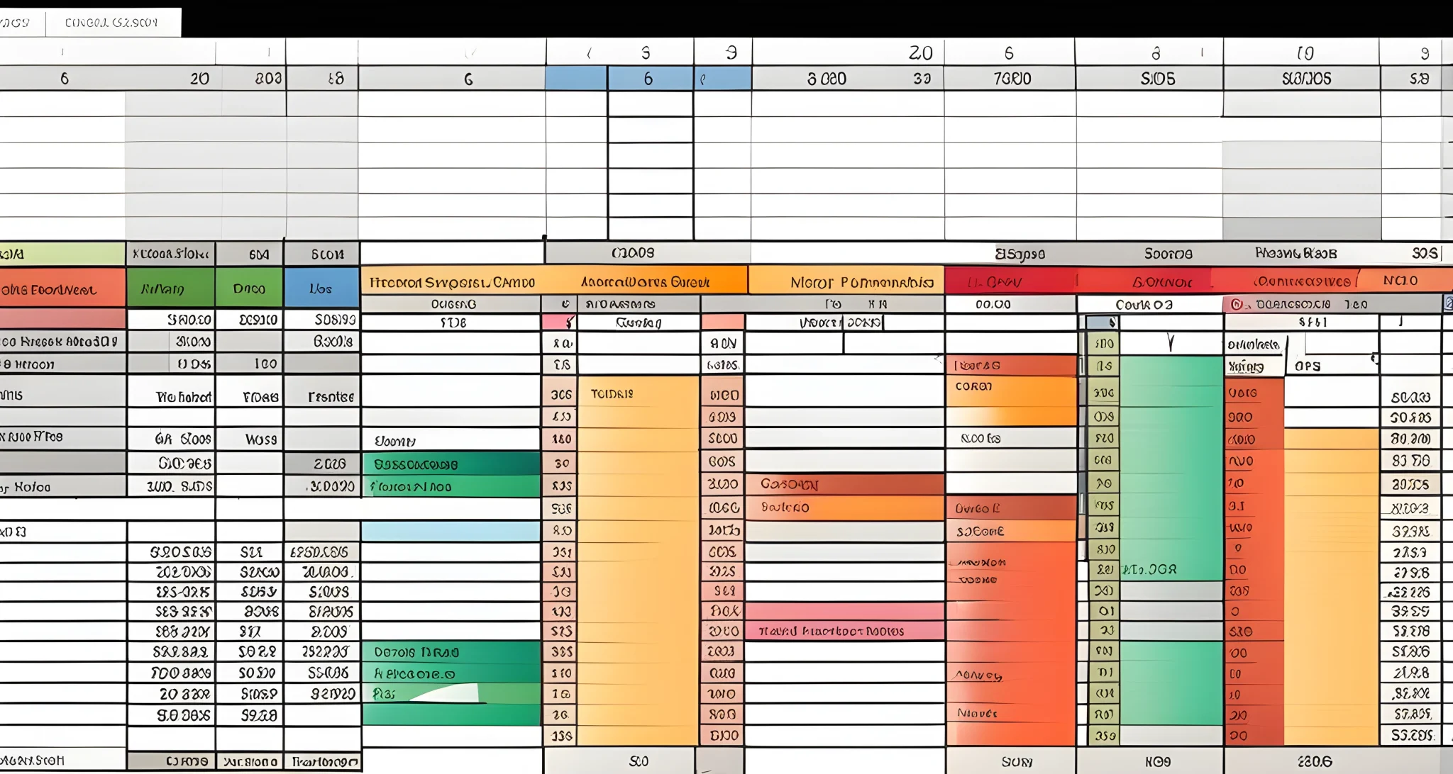 The image shows a budget planner spreadsheet with columns for different expense categories such as transportation, accommodation, food, and activities.