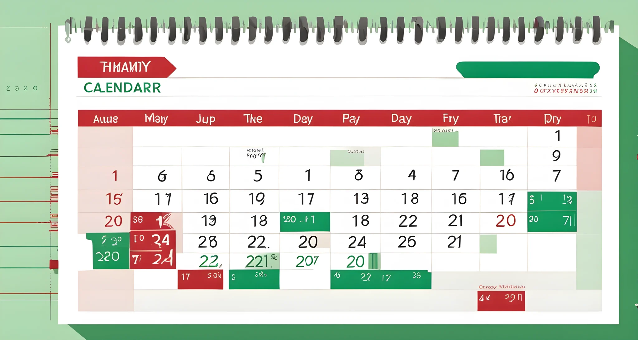 The image shows a calendar with dates highlighted in green and red, representing the cheapest and most expensive days to fly.