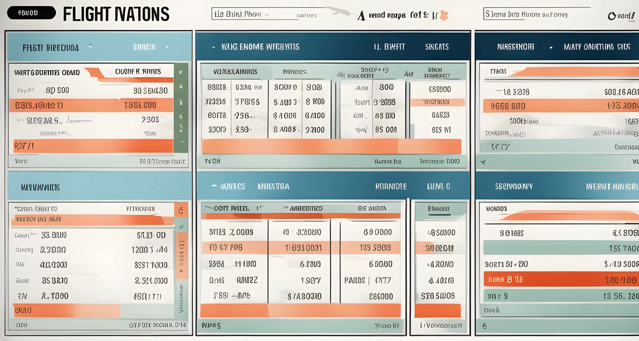 The image shows a computer screen displaying various flight options and prices.