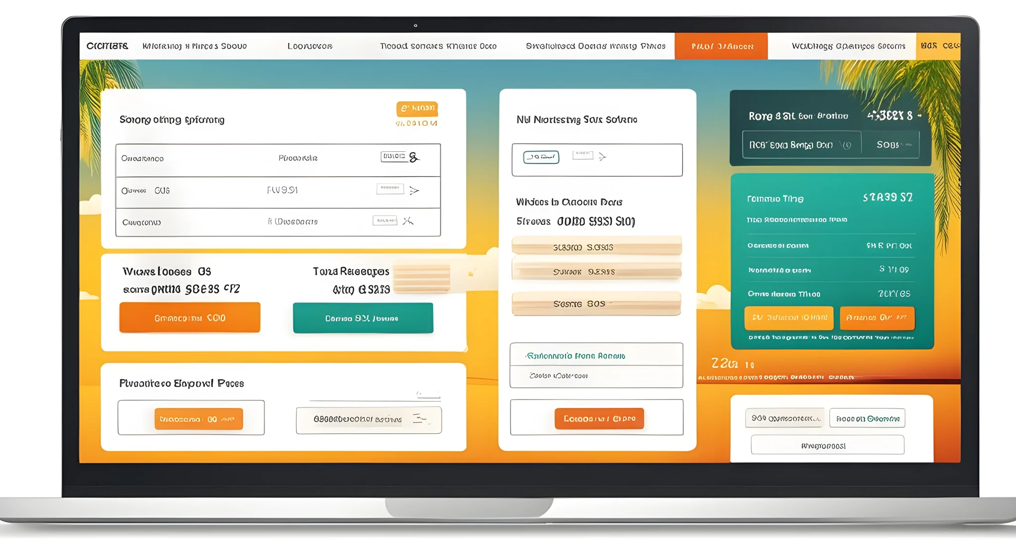 The image shows a computer screen displaying various flight options and prices on a travel booking website.