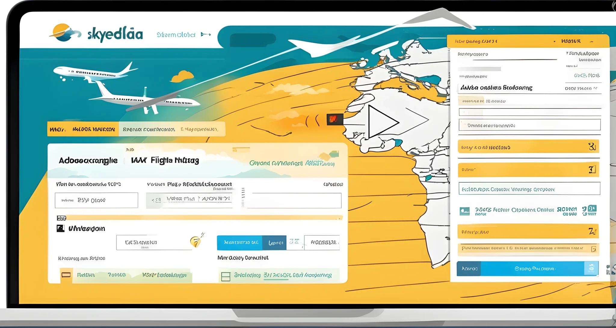 The image shows a computer screen with multiple tabs open to different flight booking websites, such as Expedia, Skyscanner, and Kayak.