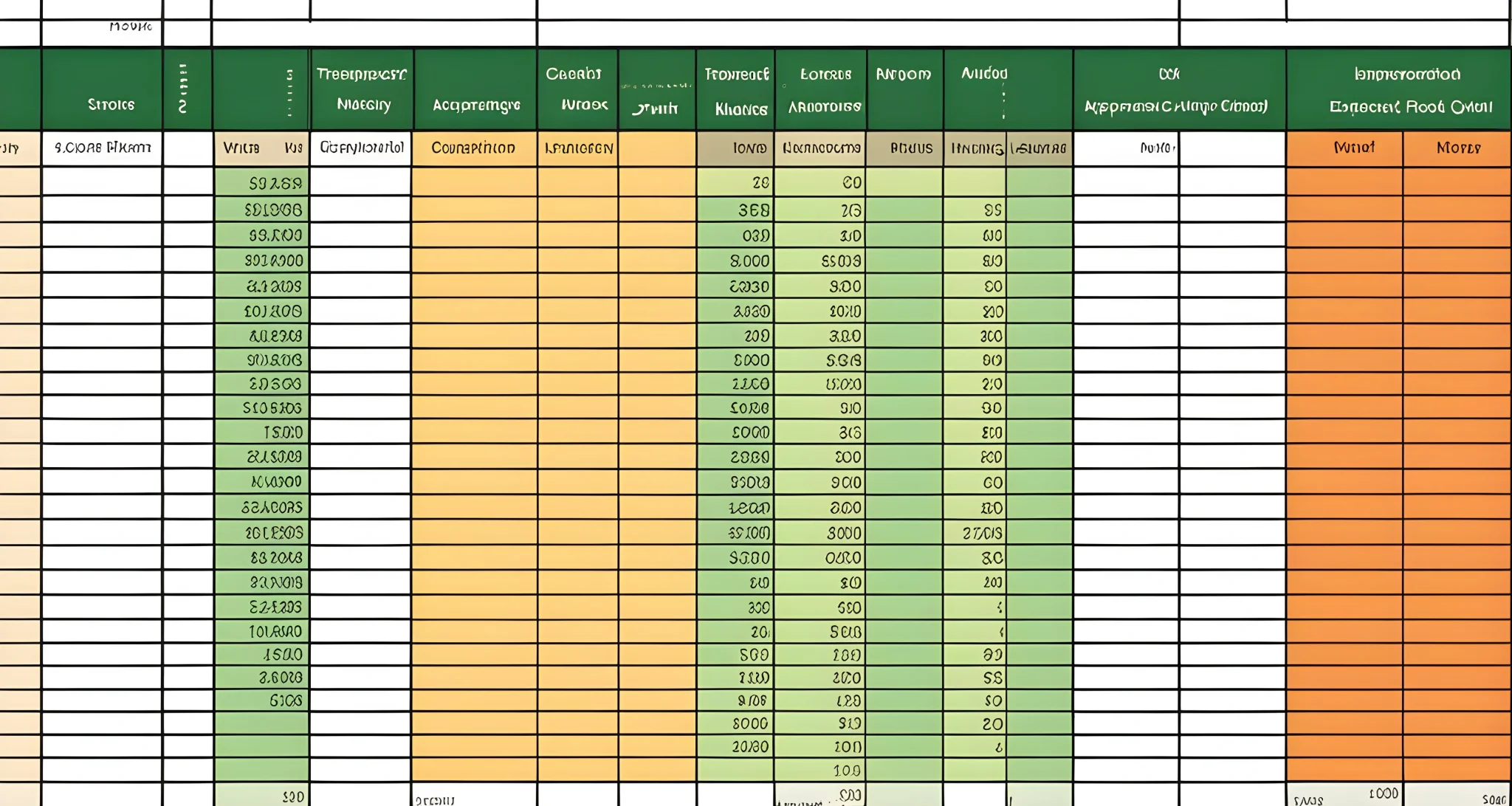 The image shows a detailed spreadsheet with columns for transportation, accommodation, food, activities, and miscellaneous expenses.