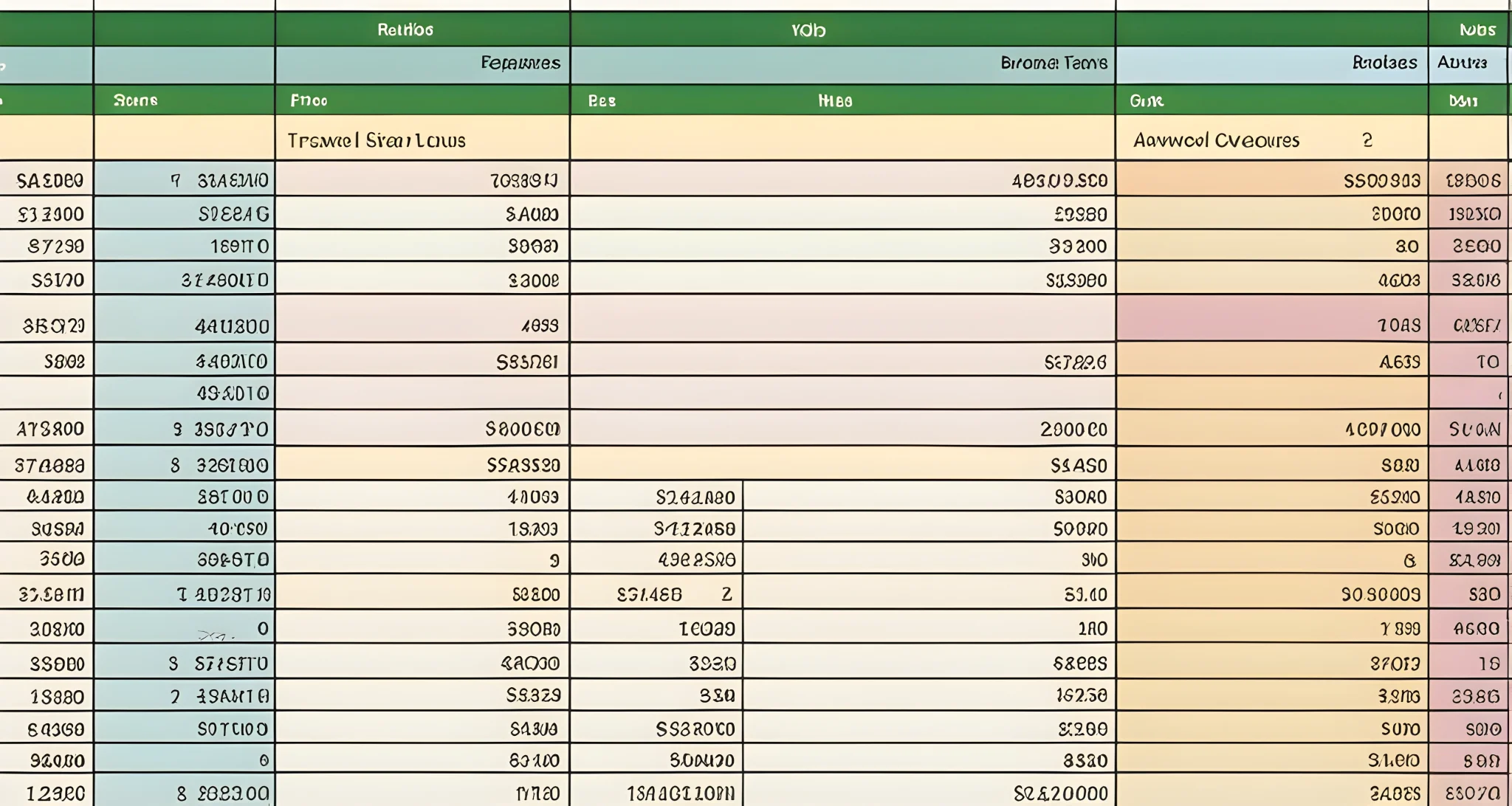 The image shows a detailed travel budget spreadsheet with columns for expenses, accommodations, transportation, and activities.