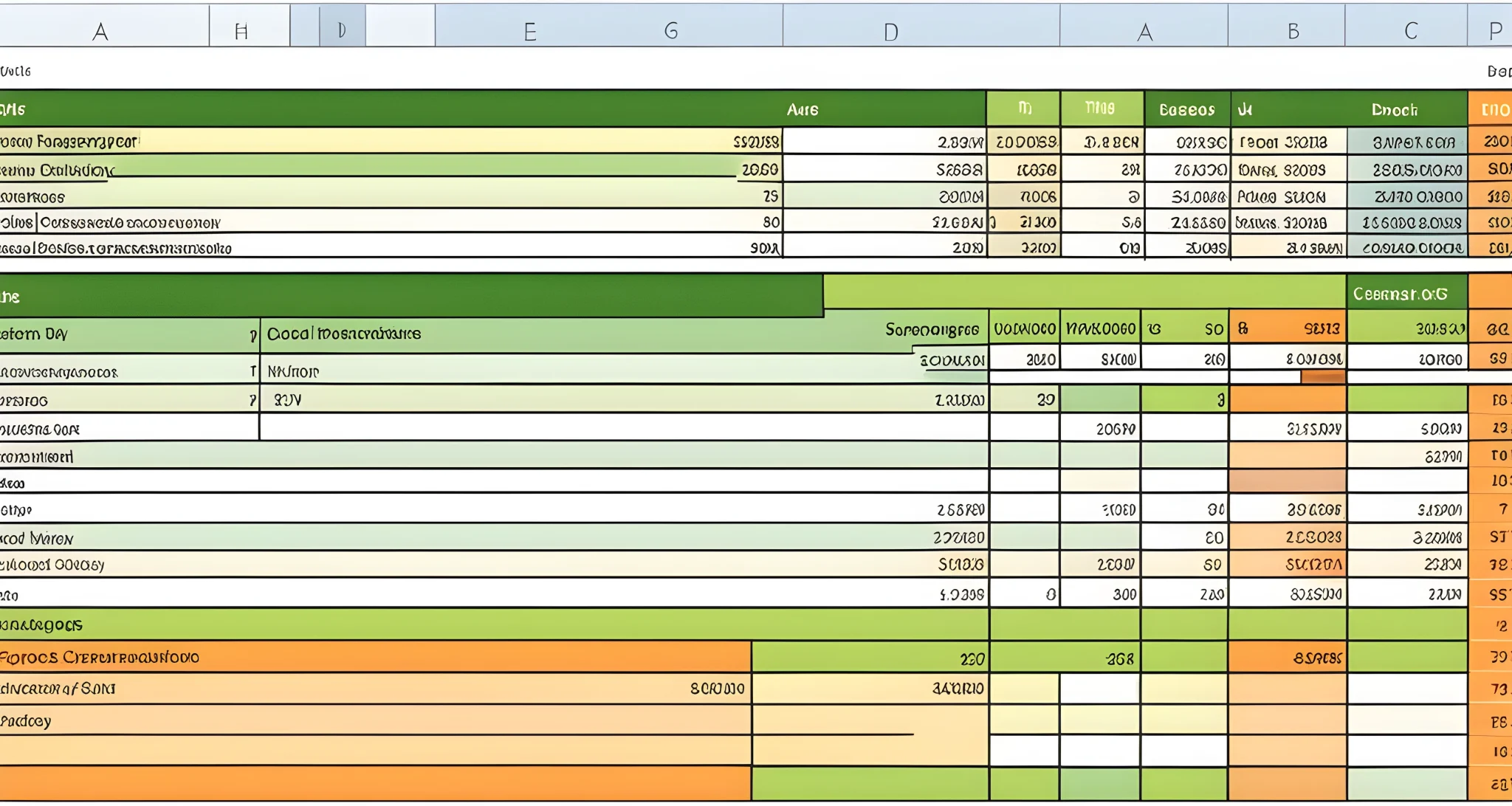 The image shows a spreadsheet with columns for date, expense category, description, and amount. There are rows filled with various expenses such as accommodation, transportation, food, and activities.