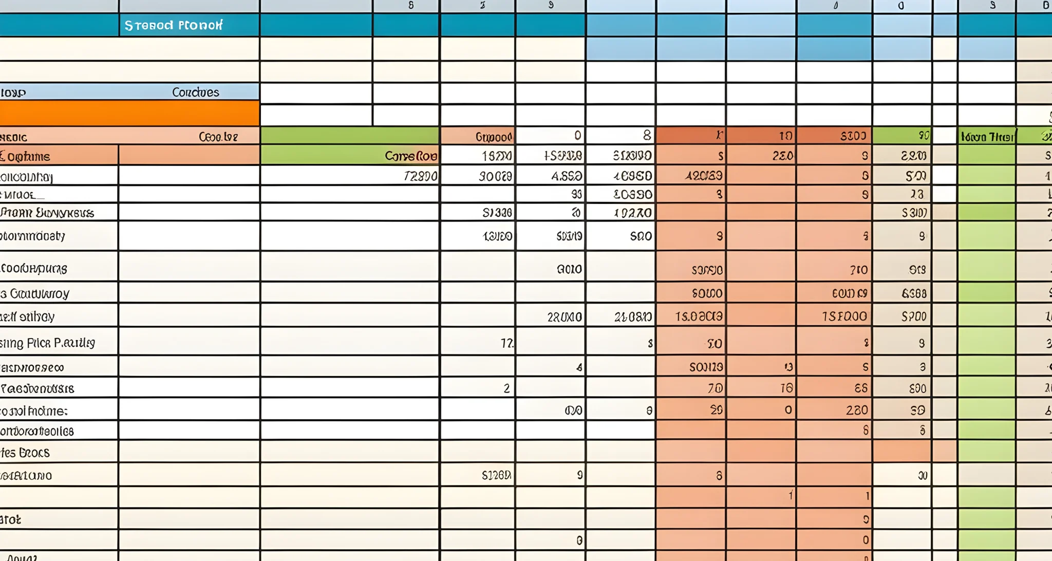 The image shows a spreadsheet with columns for expenses, including flights, accommodation, food, and activities.