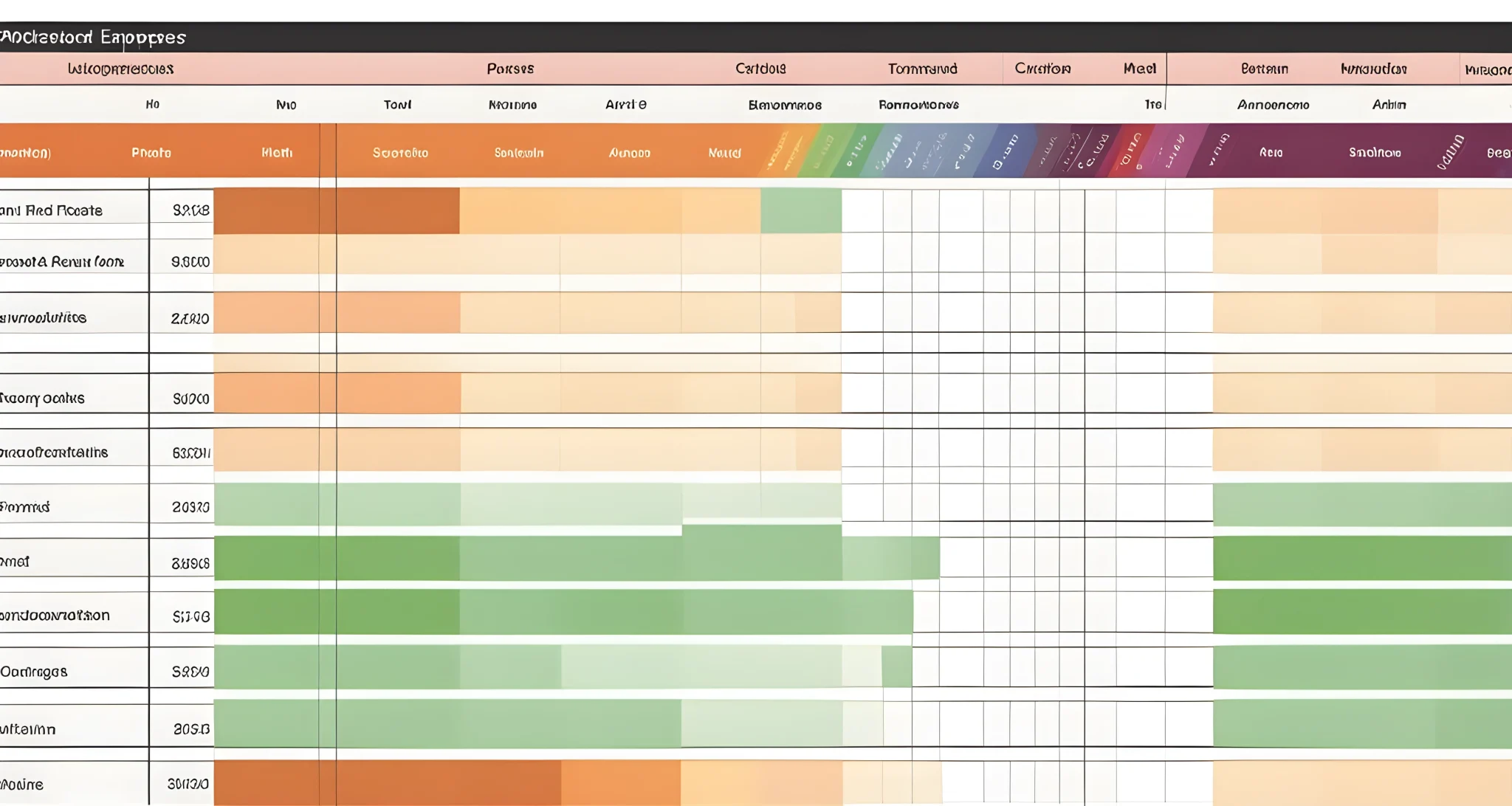 The image shows a spreadsheet with columns for expenses, including airfare, accommodation, meals, and transportation, and a column for credits earned through airline points.