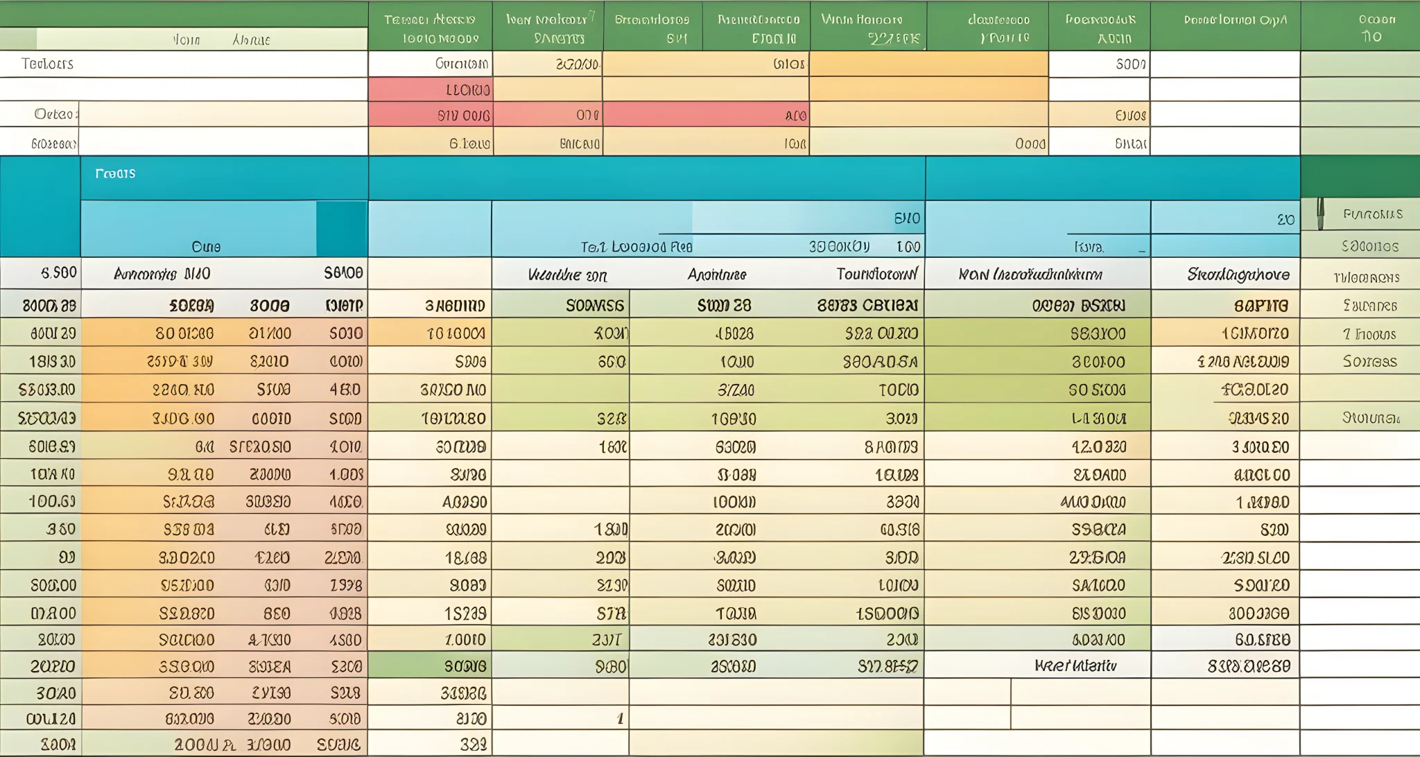 The image shows a spreadsheet with columns for travel expenses, including accommodation, transportation, food, and activities.