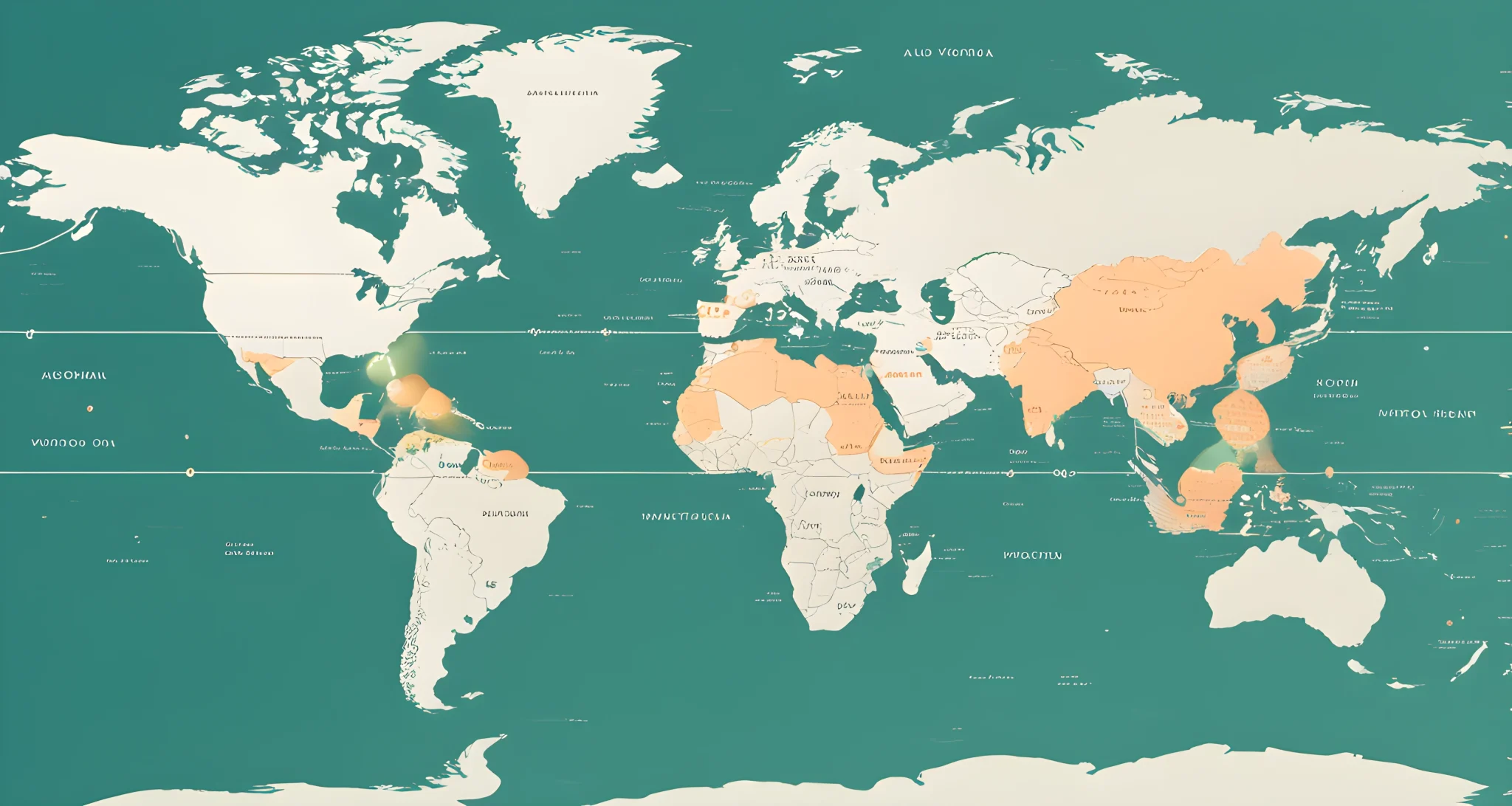 The image shows a world map with highlighted affordable vacation destinations, including beaches, mountains, and historic cities.