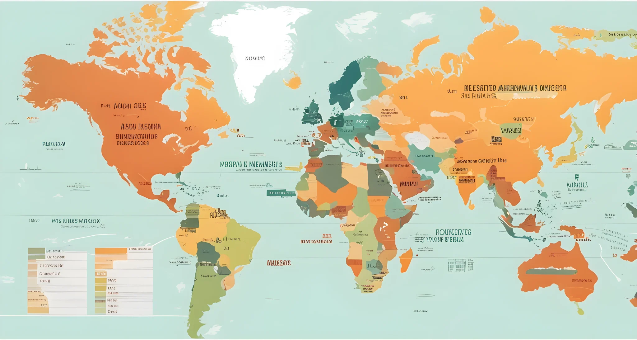 The image shows a world map with highlighted budget-friendly destinations.